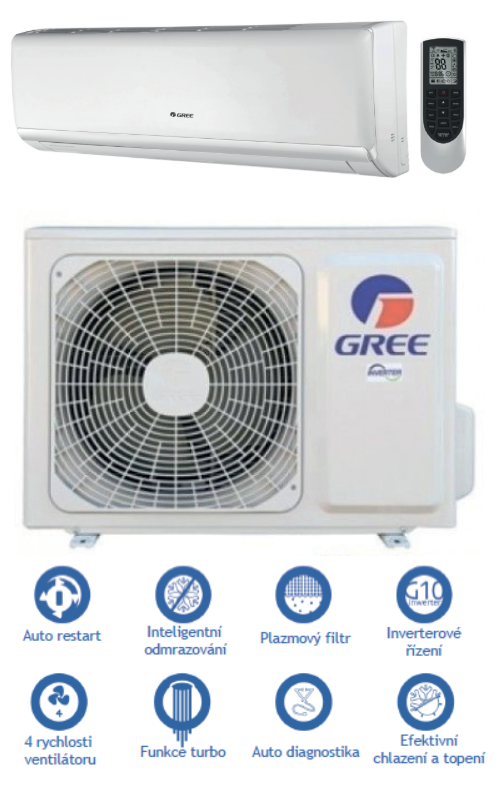 Klimatizace Gree Lomo - vnější a vnitřní jednotka